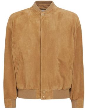 The Row Naran Leather Jacket - Brown