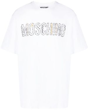 Moschino Logo Printed Crewneck T-Shirt - White