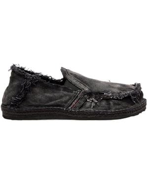 DIESEL D-Lukas Frayed Espadrilles - Black
