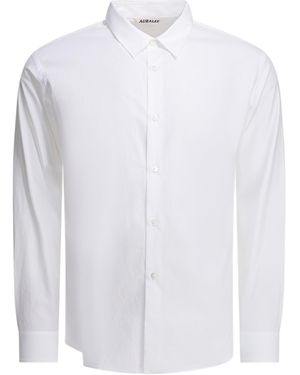 AURALEE Long-Sleeve Cotton Shirt - White