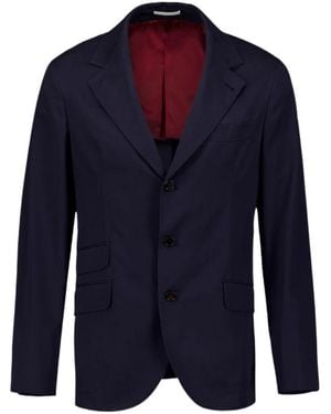 Brunello Cucinelli Two-Piece Cotton-Cashmere Suit - Blue
