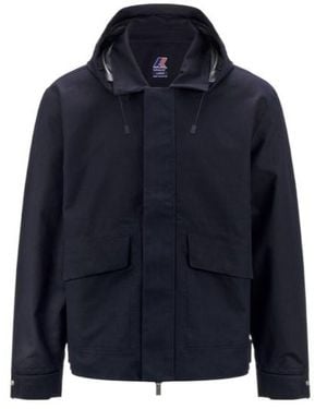 K-Way Kaya Cotton Linen Blend Coat - Blue