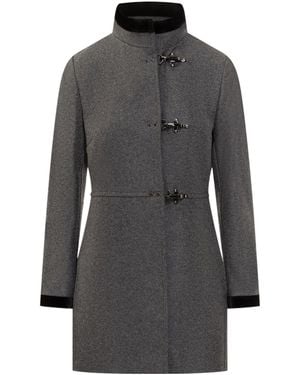 Fay Virginia Wraparound Collar Coat - Grey
