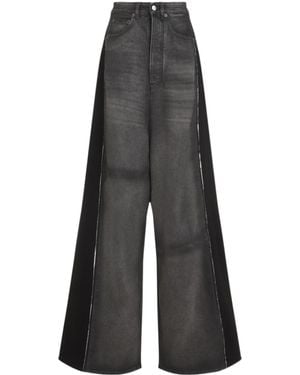 MM6 by Maison Margiela Logo Patch Wide-Leg Jeans - Grey