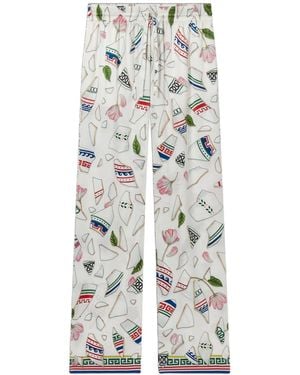 CASABLANCA Le Vase Brise Silk Trousers - White