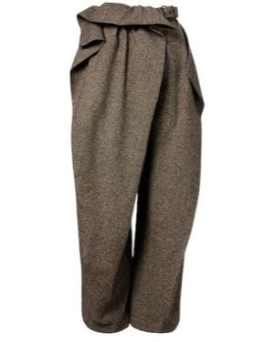 JW Anderson Asymmetric Wool Wide-Leg Trousers - Green