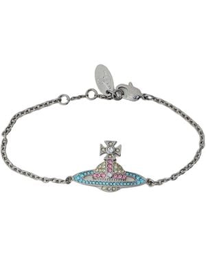 Vivienne Westwood Kika Logo Embellished Bracelet - Metallic