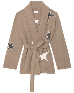 Zadig & Voltaire Star Pattern Knitted Cardigan - Natural
