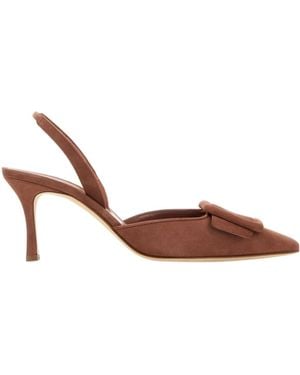 Manolo Blahnik Maysli Slingback Pumps - Brown