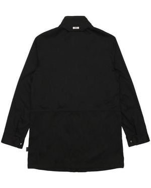 Armani Collezioni Removable Hat Logo Coat - Black