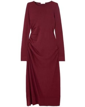 Altuzarra Ruched Knitted Midi Dress - Red