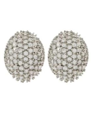 Jennifer Behr Tinsel Crystal-Embellished Earrings - White