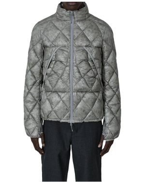 ROA Diamond-Quilted Hooded Jacket - Gray