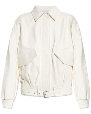 IRO Long Sleeve Leather Jacket - White