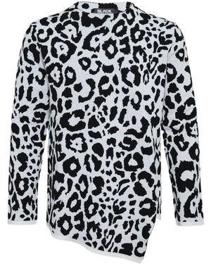 Comme des Garçons Leopard-Pattern Knit Sweater - White