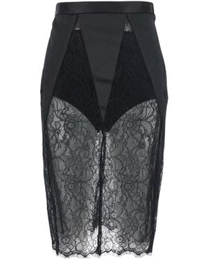 Elisabetta Franchi Lace Panel Pencil Skirt - Grey