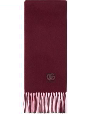 Gucci Cashmere Scarf With Patch - Red