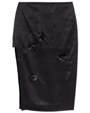 CASABLANCA Floral-Detail Midi Skirt - Blue