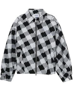 Adererror Check Zipper Casual Jacket - Grey