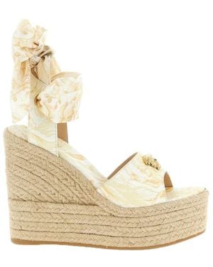 Versace La Medusa Wedge Sandals - Metallic