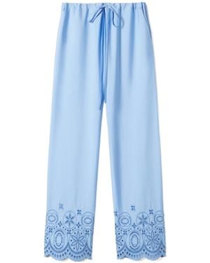 La DoubleJ Embroidered Trousers - Blue