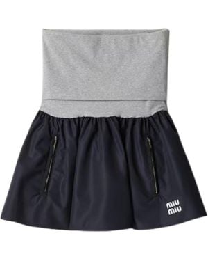 Miu Miu Elasticated Waistband Mini Skirt - Blue