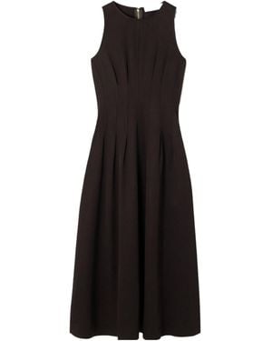 Proenza Schouler Fitted Pleated A-Line Dress - Black