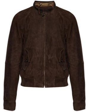 DSquared² Button-Collar Suede Jacket - Brown