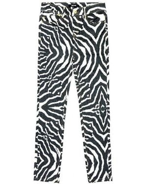 Just Cavalli Zebra Printed Jeans - White