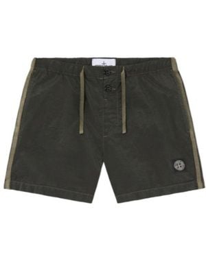 Stone Island Logo Patch Drawstring Shorts - Gray