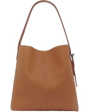 McQueen T-Bar Sling Shoulder Bag - Brown