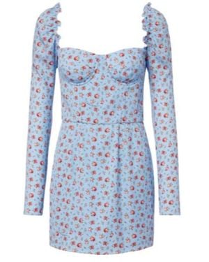 Dolce & Gabbana Floral Silk-Blend Minidress - Blue