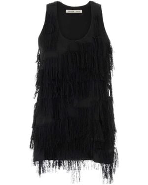 Carven Fringed Vest - Black