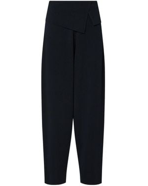 Liu Jo Fold-Over Waist Knit Pants - Black