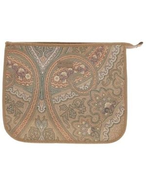 Etro Zipper Clutch - Natural
