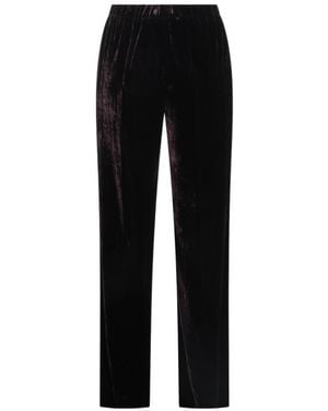 Antonelli Elasticwaist Velvet Straightleg Pants - Black