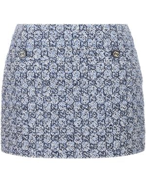 Gucci Monogrammed Tweed Skirts - Blue
