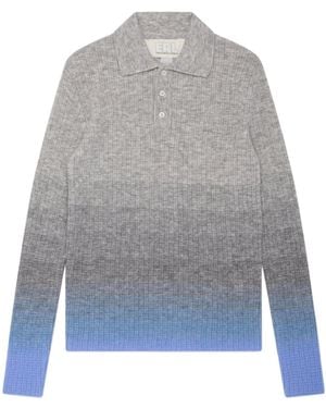 ERL Long Sleeve Ribbed Polo Shirt - Grey