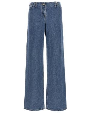 Magda Butrym Ultra Low Waist Wide Leg Denim Jeans - Blue