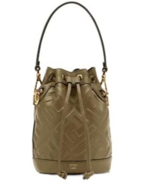 Fendi Mini Mon Tresor Drawstring Bucket Bag - Natural