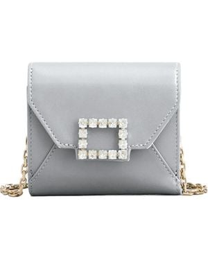 Roger Vivier Gem-Embellished Chain Wallet - White