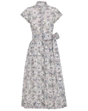 Dior Mid-Length Dress With Tied Belt - Grey