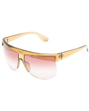 Chloé Geometric-Frame Sunglasses - White