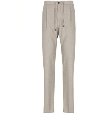 Incotex Drawstring Virgin Wool Pants - Gray