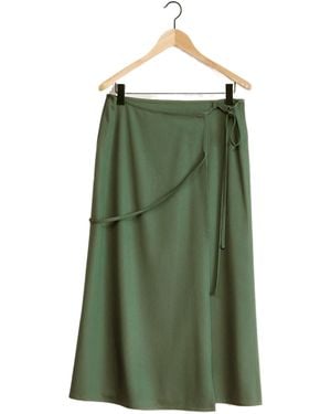 Lemaire Tied-Waist Wrapped Midi Skirt - Green
