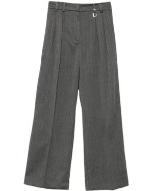 Patrizia Pepe Herringbone Pinstripe Trousers - Grey