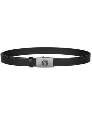 Etro Leather Belt With Pegaso Detail - White