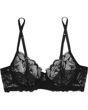 La Perla Alida Stretch-Leavers Lace Underwired Soft-Cup Bra - Black