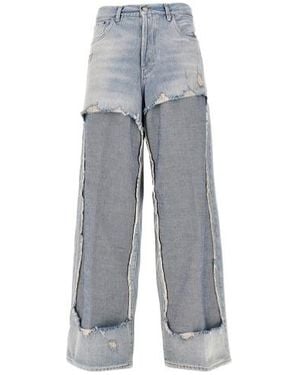 Haikure Bethany Patchwork Wide-Leg Jeans - Gray