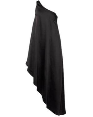 Norma Kamali Asymmetric One-Shoulder Midi Dress - Black